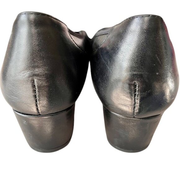 David Tate Simona Block Heel Leather Pumps - Black - 10 Wide - Picture 6 of 10